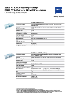 Image d’aperçu de Fiche technique ZEISS AT LARA  829MP-929M/MP